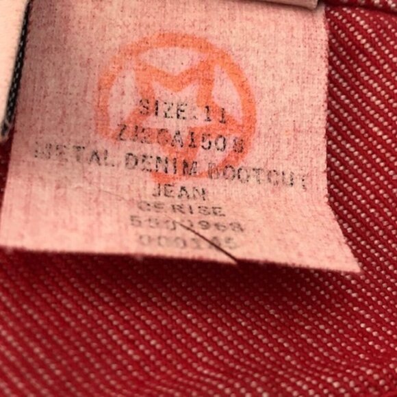 Calvin Klein Metal Denim Red Boot Cut Jeans Women's Juniors Size 11 NWT - Picture 6 of 6